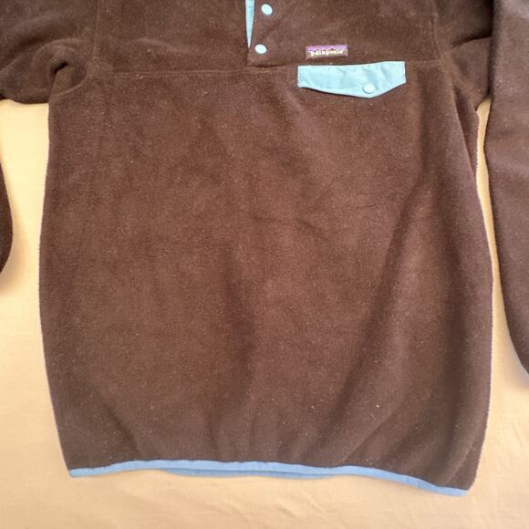 Patagonia Synchilla Pullover Sweatshirt Womens Medium Black 1/4 Closure Teal - Picture 7 of 16